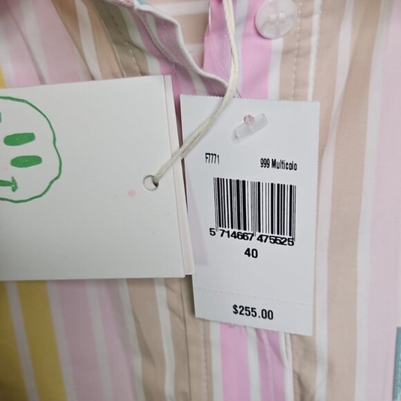 Ganni Striped Button Down Collared Shirt Size EU40 NWT - Picture 4 of 6